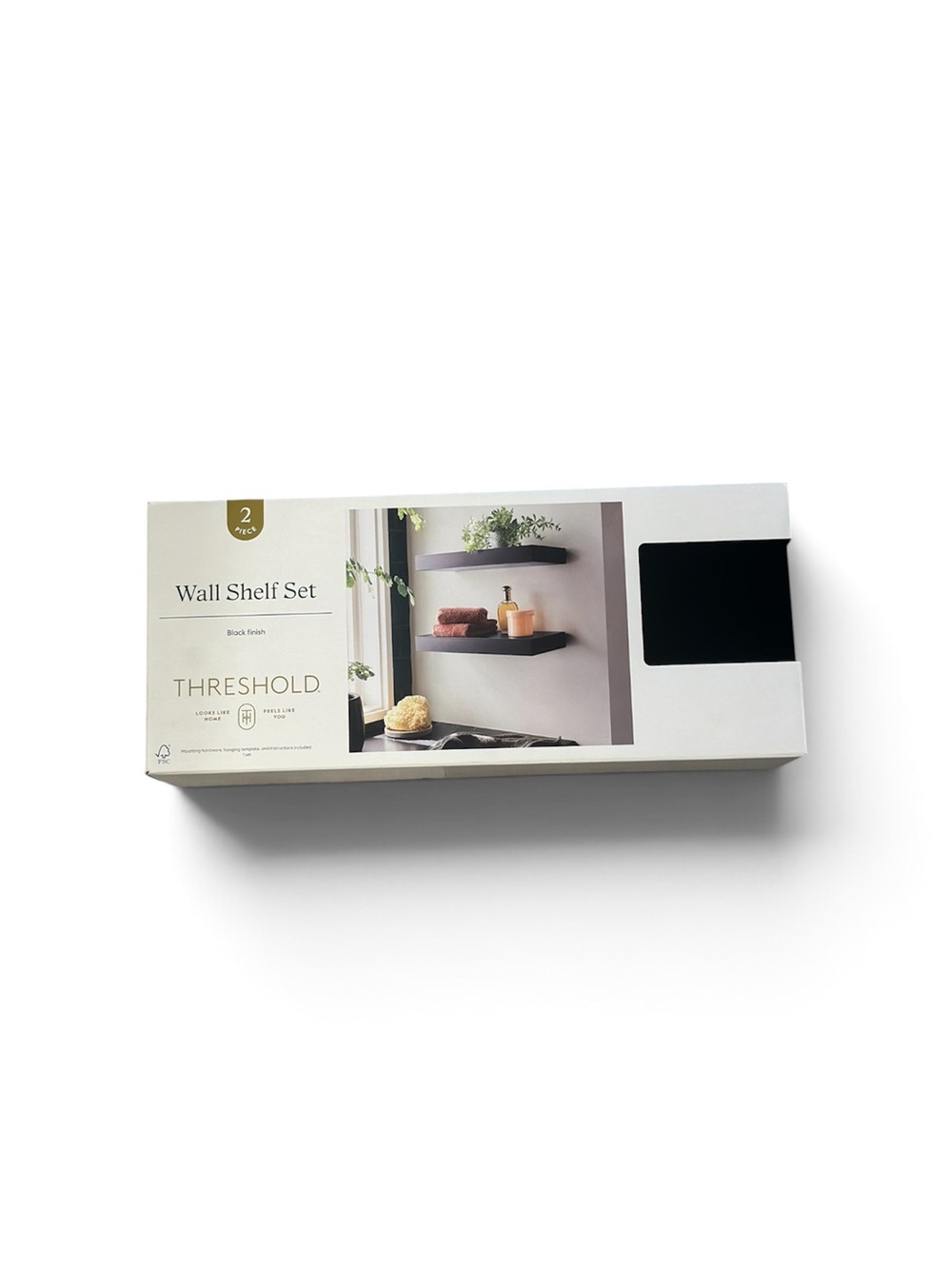 Threshold Black Floating Wall Shelves - Set of 2